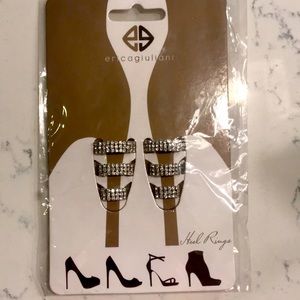 Silver rhinestone heel rings